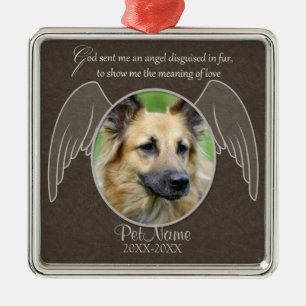 God Sent an Angel Pet Sympathy Custom Metal Ornament