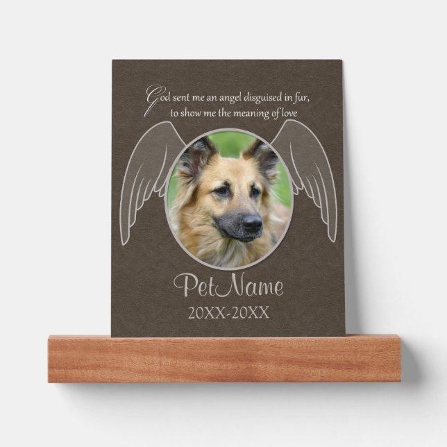 God Sent an Angel Pet Sympathy Custom Picture Ledge (Front)