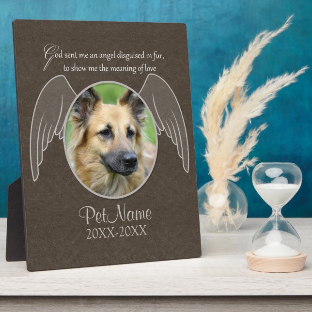 God Sent an Angel Pet Sympathy Custom Plaque (Side)