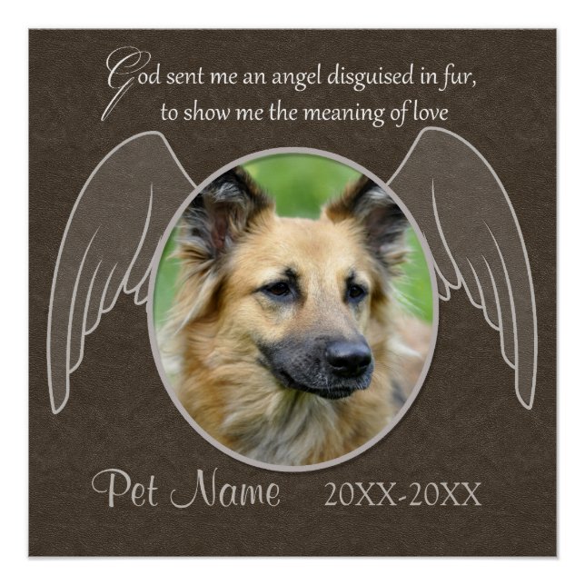 God Sent an Angel Pet Sympathy Custom Poster (Front)