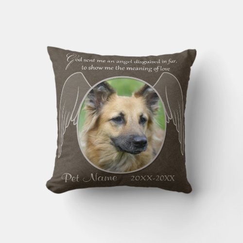 God Sent an Angel Pet Sympathy Custom Throw Pillow