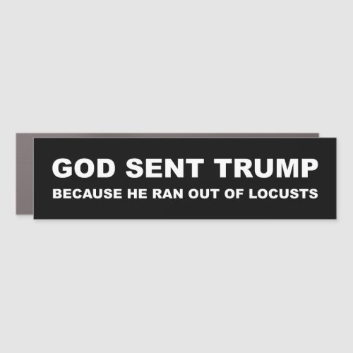 God Sent Trump Because He Ran Out Of Locusts Car Magnet