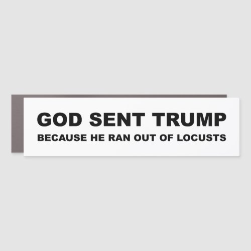 God Sent Trump Because He Ran Out Of Locusts Car Magnet