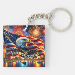 God Shed His Grace Keychain – Faithful USA Pride