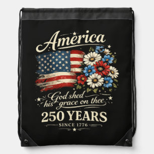 God Shed His Grace On Thee USA 250th Anniversary Drawstring Bag