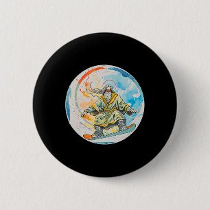 God Snowboarding With Jesus Christ Prayer Lord Chu Button