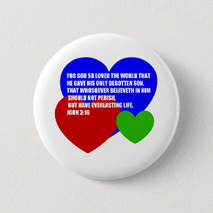 God So Loved the World Bible Verse Pinback Button