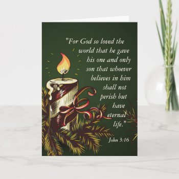 God So Loved The World  John 3:16 Christmas Holiday Card by CChristianDesigns at Zazzle