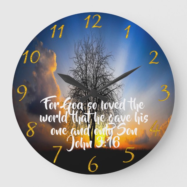 God so loved the world  large clock (Front)