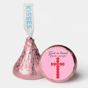 God So Loved the World Red Heart Cross Pink Hershey®'s Kisses®
