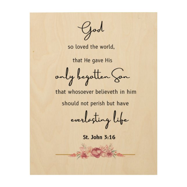 God so loved the world wood wall art (Front)