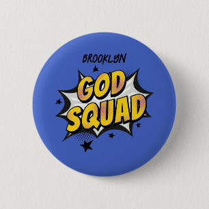 God Squad Christian youth group Sunday school Button