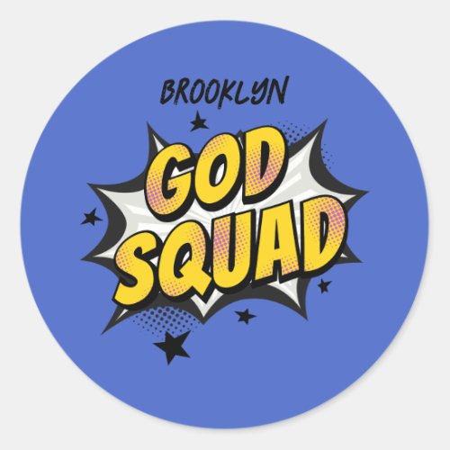 God Squad Christian youth group Sunday school Classic Round Sticker