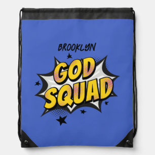 God Squad Christian youth group Sunday school Drawstring Bag
