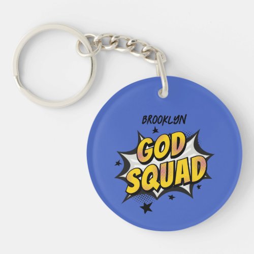 God Squad Christian youth group Sunday school Keychain