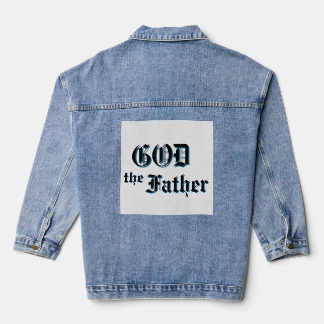 God The Father Justified Women's Denim Jacket (Back)