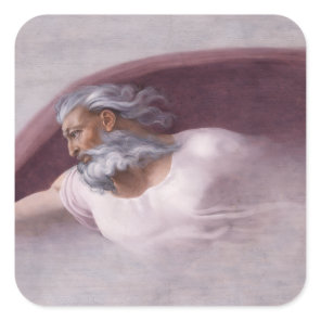 God the Father Renaissance Devotional Design Square Sticker