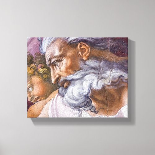 God the Father Sistine Chapel by Michelangelo Canvas Print
