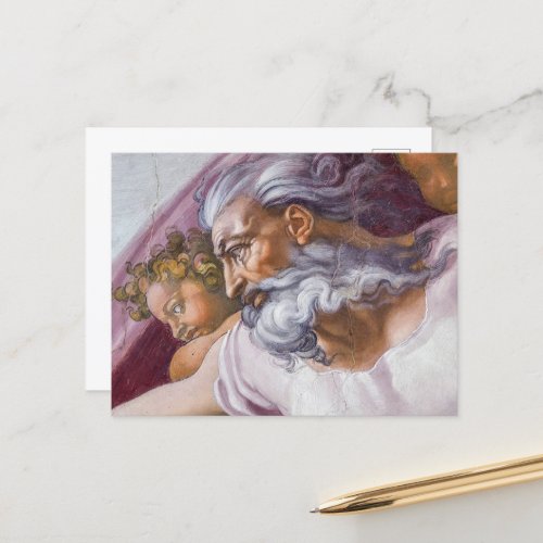 God the Father Sistine Chapel by Michelangelo Holiday Postcard