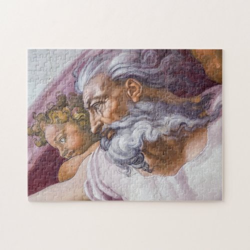 God the Father Sistine Chapel by Michelangelo Jigsaw Puzzle