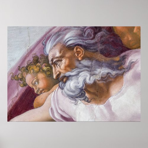 God the Father Sistine Chapel by Michelangelo Poster