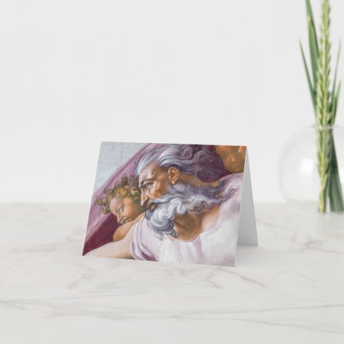 God the Father Sistine Chapel by Michelangelo Thank You Card