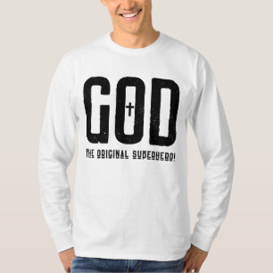 God The Original Superhero Cross Men's Long Sleeve T-Shirt