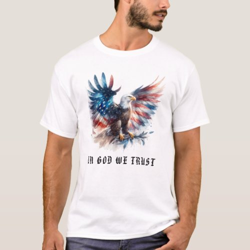   GOD TRUST EagleAP16 American Flag USA Bald  T_Shirt