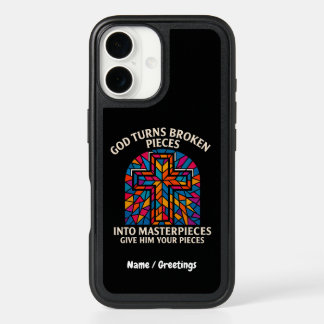 God Turns Broken Pieces Into Masterpieces Faith iPhone 16 Case