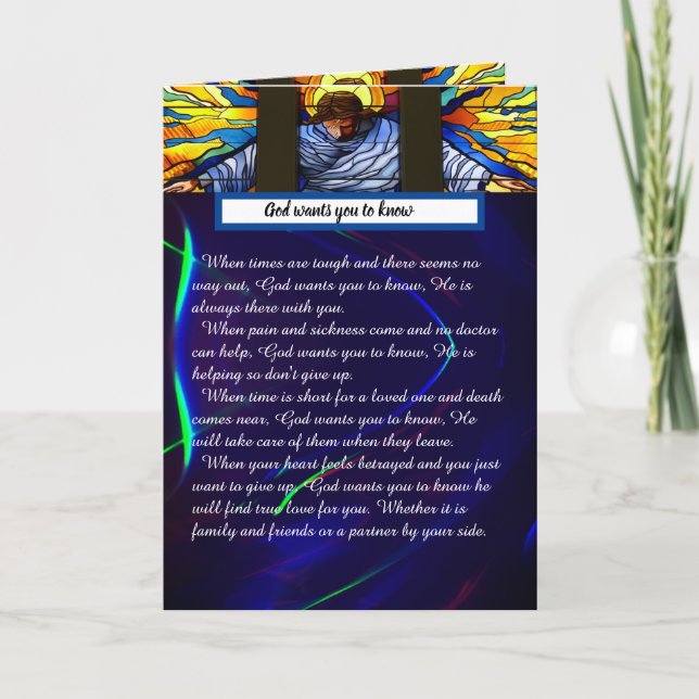 God wants you to know thank you card (Front)