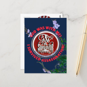 "GOD WAS WITH ME " I AM A SURVIVOR Postcard