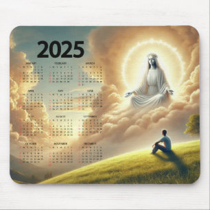 God Watching Over His Child 2025 Calendar Mouse Pad