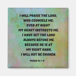 God Will Always Guide Me Psalm 16:7-8 Christian Magnet