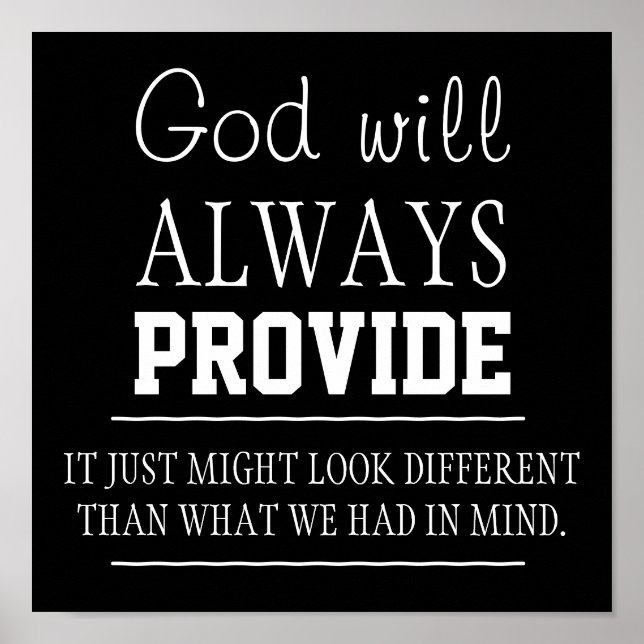 God will always provide Poster (Front)