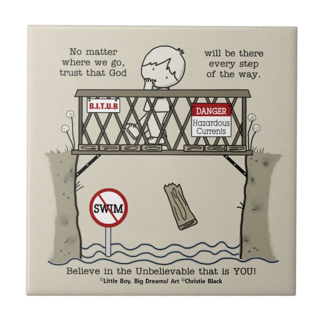 God Will Be There Ceramic Tile (Front)