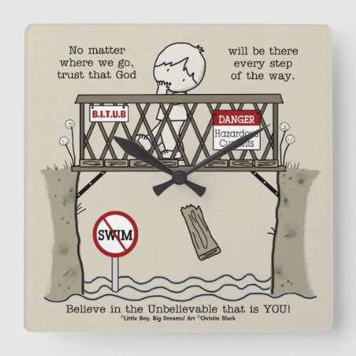 God Will Be There Square Wall Clock