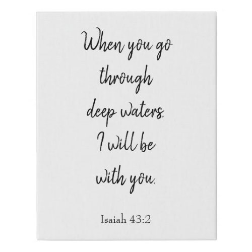 God will be with you scripture faux canvas print