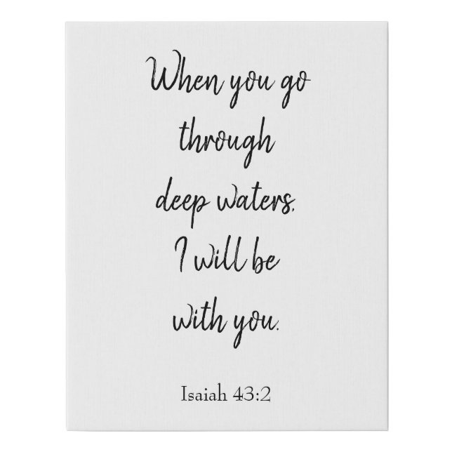 God will be with you scripture faux canvas print (Front)