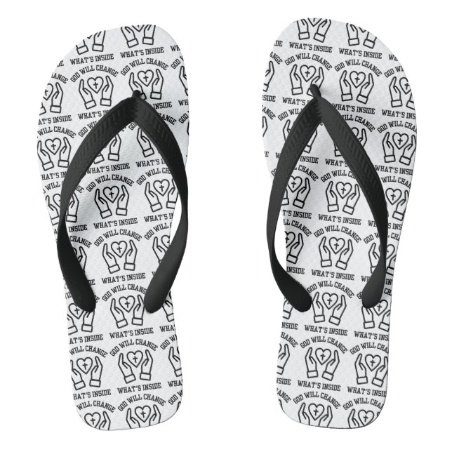 God Will Change What's Inside All-Over Unisex Flip Flops (Footbed)