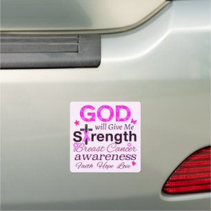 GOD Will Give Me Strength Car Magnet