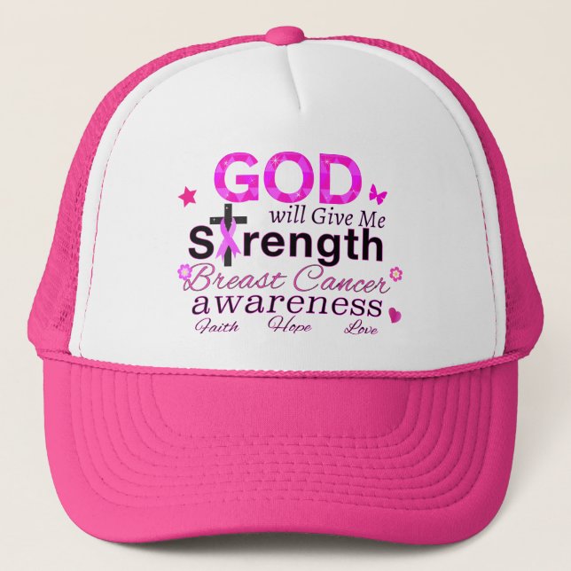GOD Will Give Me Strength Trucker Hat (Front)