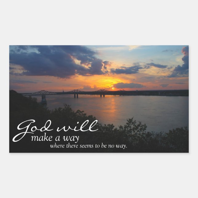 God will make a way there seems to be no way rectangular sticker (Front)