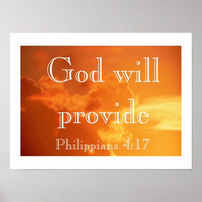 God will provide -- Philippians 4:17 Poster (Front)