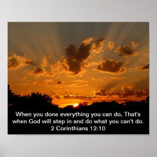 God will step in bible verse 2 Corinthians 12:10 Poster