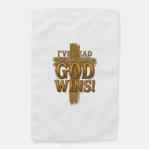 God Wins Christian Vintage Cross Typography Shirt_ Garden Flag