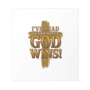 God Wins Christian Vintage Cross Typography Shirt_ Notepad