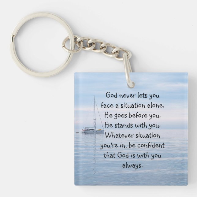 God With You Always Never Alone Inspirational  Key Keychain (Front)