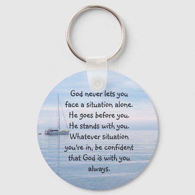 God With You Always Never Alone Inspirational  Keychain (Front)