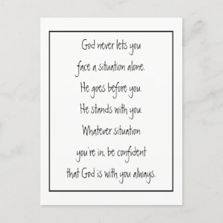 God With You Always Never Alone Inspirational   Postcard