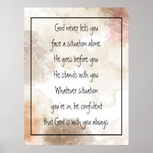 God With You Always Never Alone Inspirational Poster